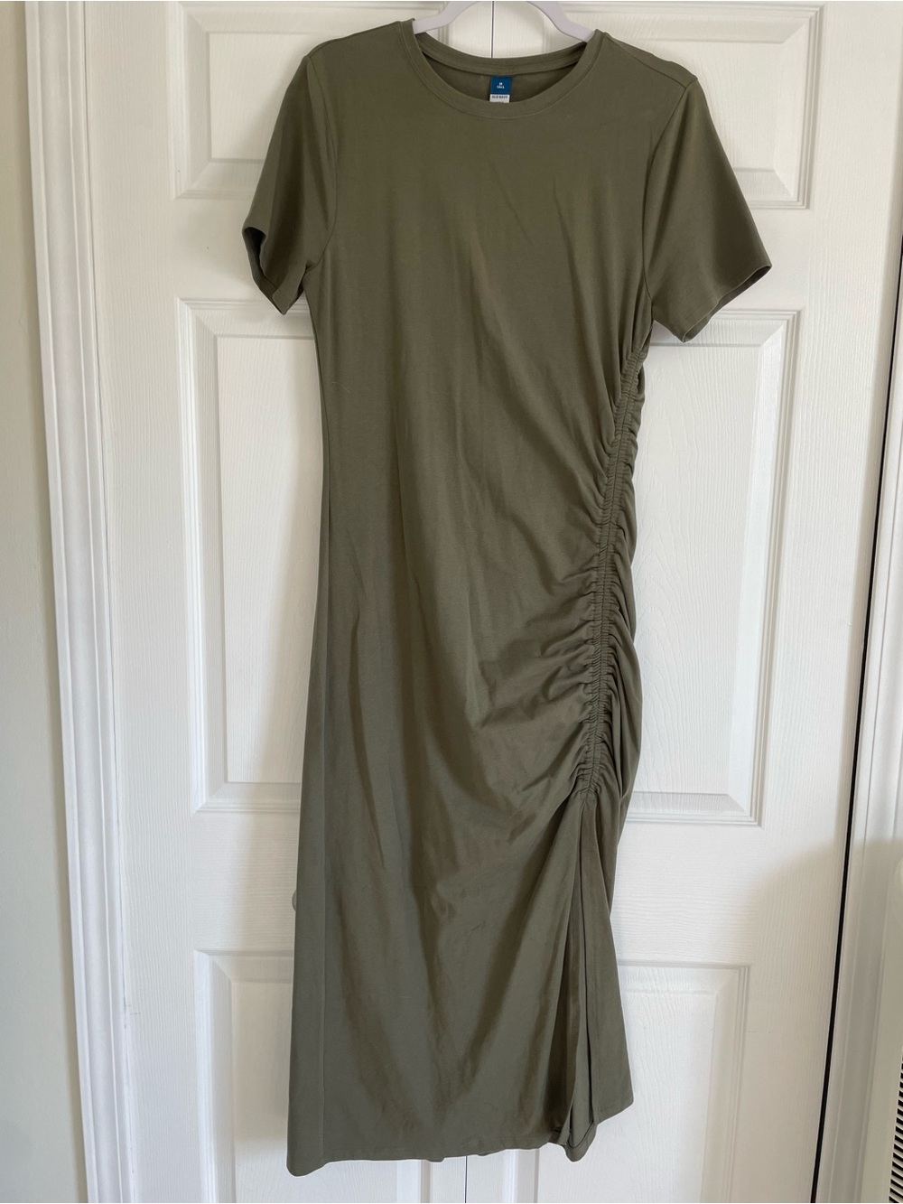 Old Navy Olive Side-Ruched Midi Dress